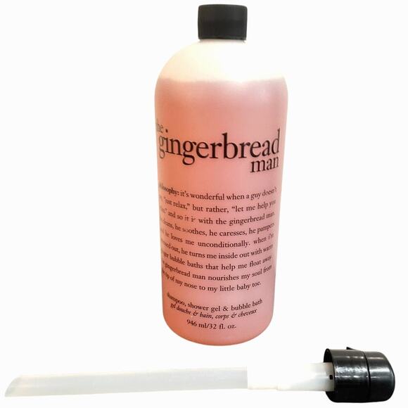 The Gingerbread Man Shampoo/Shower Gel/Bubble Bath 32 oz Sealed New with Pump - Picture 1 of 3